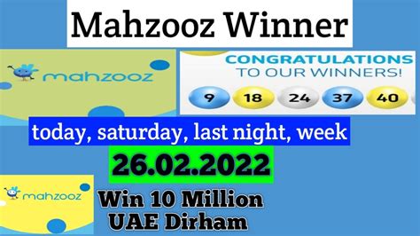 mahzooz result list|Mahzooz Lottery Results .